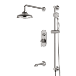 Classic Thermostatic Shower Trim Kit with Hand Shower on Slide Bar, Tub Filler - PS116CLBN thumbnail 1