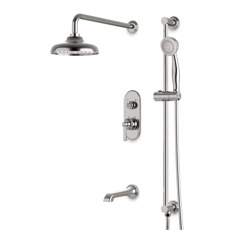 Classic Thermostatic Shower Trim Kit with Hand Shower on Slide Bar, Tub Filler - PS116CLBN image 1