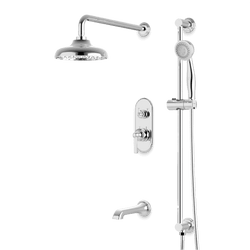 Classic Thermostatic Shower Trim Kit with Hand Shower on Slide Bar, Tub Filler - PS116CLCH thumbnail 1