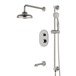 Classic Thermostatic Shower Trim Kit with Hand Shower on Slide Bar, Tub Filler - PS116DCLBN thumbnail 1