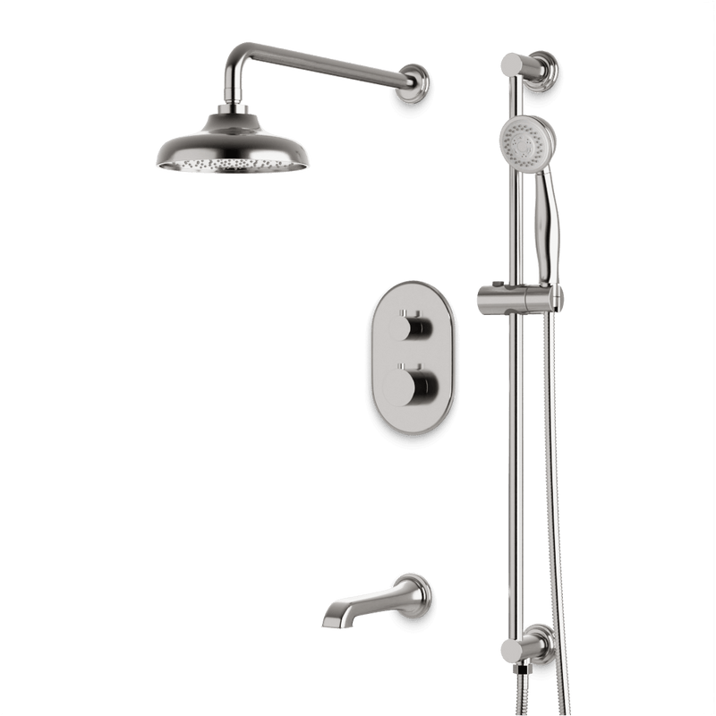 Classic Thermostatic Shower Trim Kit with Hand Shower on Slide Bar, Tub Filler - PS116DCLBN image 1