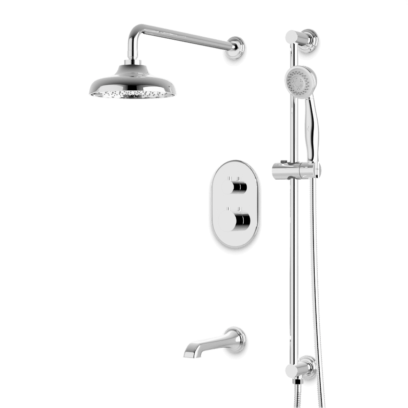 Classic Thermostatic Shower Trim Kit with Hand Shower on Slide Bar, Tub Filler - PS116DCLCH image 1