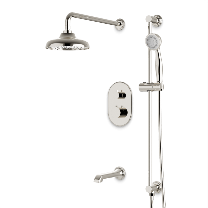 Classic Thermostatic Shower Trim Kit with Hand Shower on Slide Bar, Tub Filler - PS116DCLPN image 1