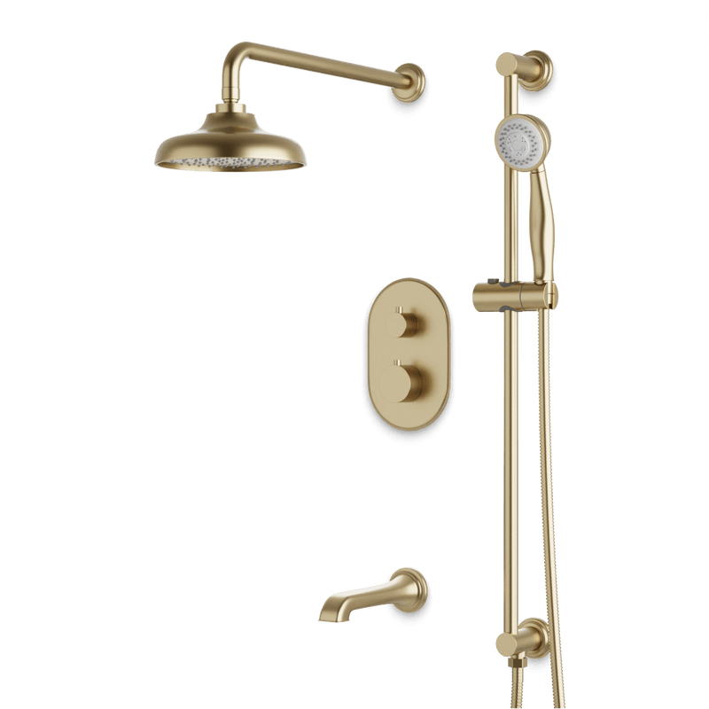 Classic Thermostatic Shower Trim Kit with Hand Shower on Slide Bar, Tub Filler - PS116DCLSB image 1