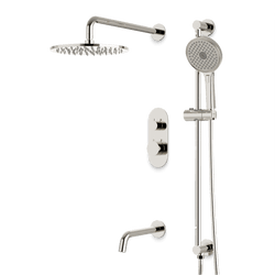 Opera Thermostatic Shower Trim Kit with Hand Shower on Slide Bar, Tub Filler - Polished Nickel / Linear thumbnail 1