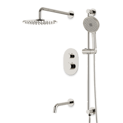 Opera Thermostatic Shower Trim Kit with Hand Shower on Slide Bar, Tub Filler - Polished Nickel / Wide thumbnail 1