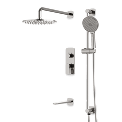 Harmony Thermostatic Shower Trim Kit with Hand Shower on Slide Bar, Tub Filler - Brushed Nickel / 10" (standard) thumbnail 1