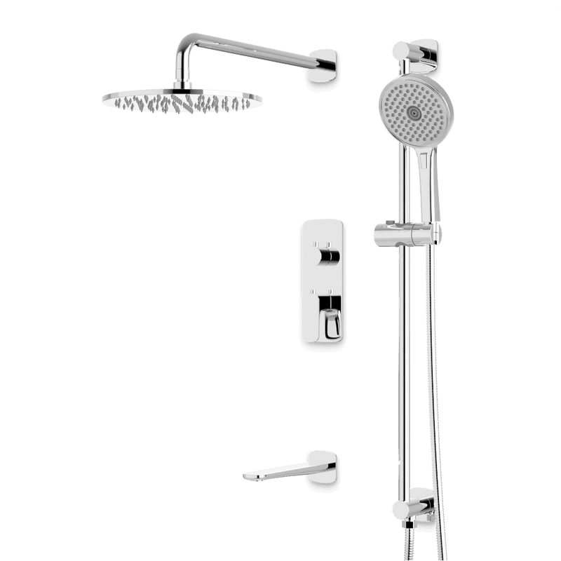 Harmony Thermostatic Shower Trim Kit with Hand Shower on Slide Bar, Tub Filler - Chrome / 10" (standard) image 1