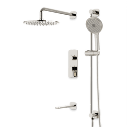 Harmony Thermostatic Shower Trim Kit with Hand Shower on Slide Bar, Tub Filler - Polished Nickel / 10" (standard) thumbnail 1