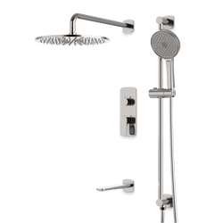 Harmony Thermostatic Shower Trim Kit with Hand Shower on Slide Bar, Tub Filler - Brushed Nickel / 12" thumbnail 1