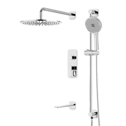 Harmony Thermostatic Shower Trim Kit with Hand Shower on Slide Bar, Tub Filler - Chrome / 12" thumbnail 1
