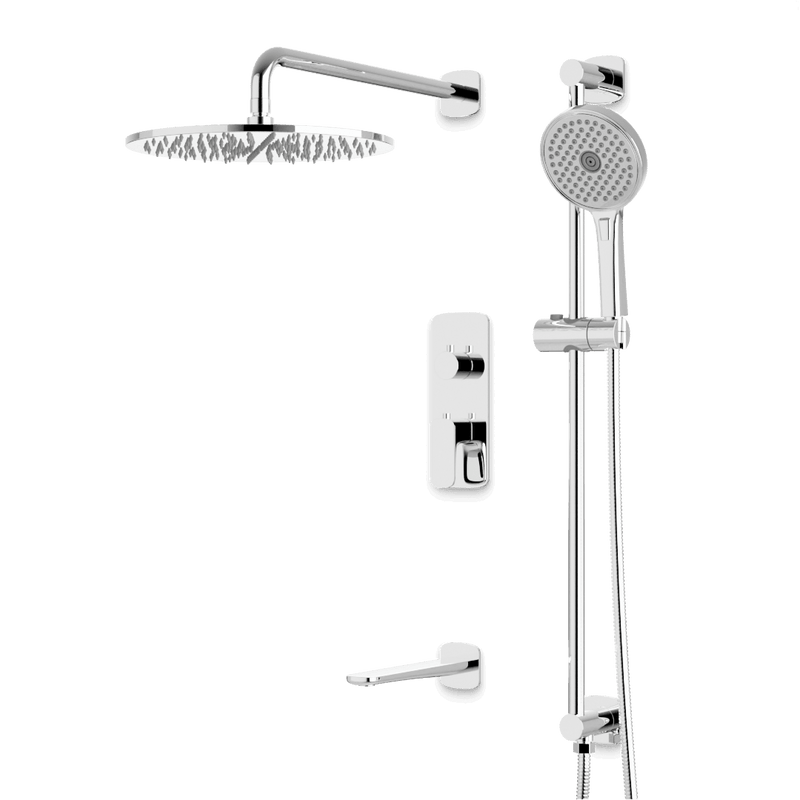 Harmony Thermostatic Shower Trim Kit with Hand Shower on Slide Bar, Tub Filler - Chrome / 12" image 1