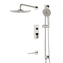 Harmony Thermostatic Shower Trim Kit with Hand Shower on Slide Bar, Tub Filler - Polished Nickel / 12" thumbnail 1