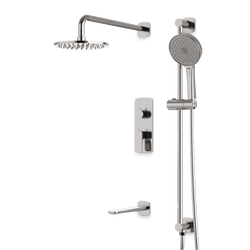 Harmony Thermostatic Shower Trim Kit with Hand Shower on Slide Bar, Tub Filler - Brushed Nickel / 8" thumbnail 1