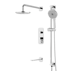Harmony Thermostatic Shower Trim Kit with Hand Shower on Slide Bar, Tub Filler - Chrome / 8" thumbnail 1