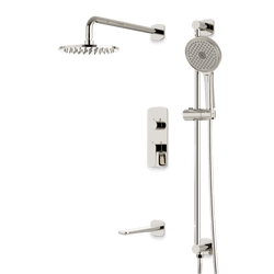 Harmony Thermostatic Shower Trim Kit with Hand Shower on Slide Bar, Tub Filler - Polished Nickel / 8" thumbnail 1