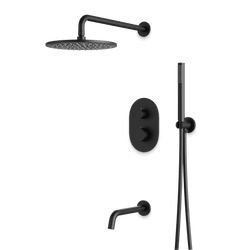 Opera Thermostatic Shower Trim Kit with Hand Shower, Tub Filler - Matte Black / Wide thumbnail 1