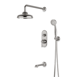 Classic Thermostatic Shower Trim Kit with Hand Shower, Tub Filler - Brushed Nickel / Linear thumbnail 1