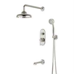 Classic Thermostatic Shower Trim Kit with Hand Shower, Tub Filler - Polished Nickel / Linear thumbnail 1