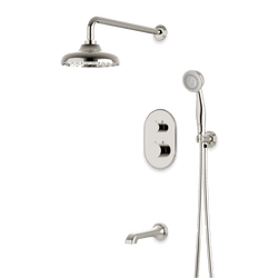 Classic Thermostatic Shower Trim Kit with Hand Shower, Tub Filler - Polished Nickel / Wide thumbnail 1