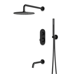 Opera Thermostatic Shower Trim Kit with Hand Shower, Tub Filler - Matte Black / Linear thumbnail 1