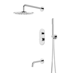 Opera Thermostatic Shower Trim Kit with Hand Shower, Tub Filler - Chrome / Linear thumbnail 1