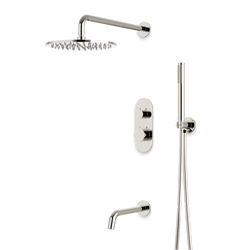 Opera Thermostatic Shower Trim Kit with Hand Shower, Tub Filler - Polished Nickel / Linear thumbnail 1