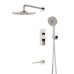 Harmony Thermostatic Shower Trim Kit with Hand Shower, Tub Filler - Polished Nickel / 12" thumbnail 1