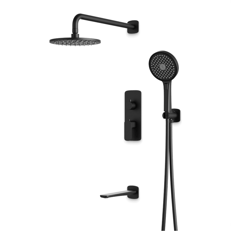 Harmony Thermostatic Shower Trim Kit with Hand Shower, Tub Filler - Matte Black / 8" image 1