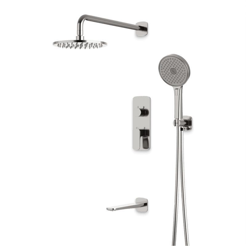 Harmony Thermostatic Shower Trim Kit with Hand Shower, Tub Filler - Brushed Nickel / 8" image 1