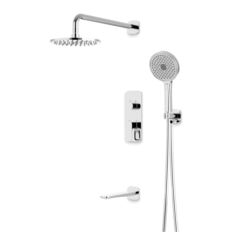 Harmony Thermostatic Shower Trim Kit with Hand Shower, Tub Filler - Chrome / 8" image 1