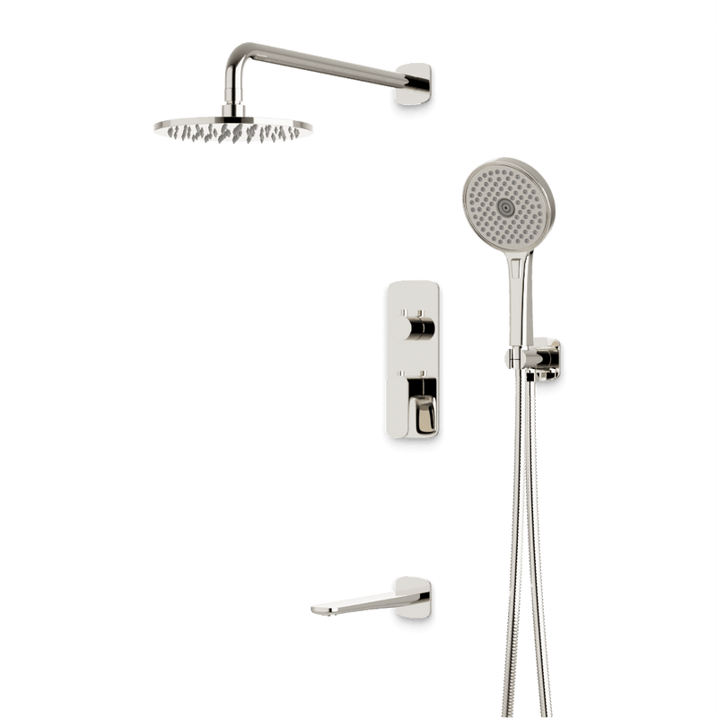 Harmony Thermostatic Shower Trim Kit with Hand Shower, Tub Filler - Polished Nickel / 8" image 1
