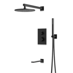 Otella Thermostatic Shower Trim Kit with Hand Shower, Tub Filler - Matte Black / Wide thumbnail 1