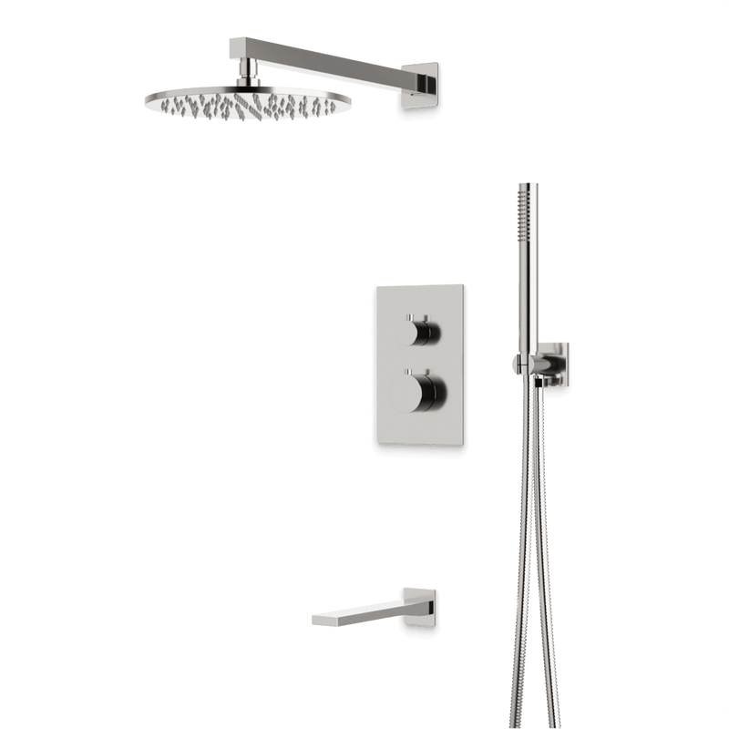 Otella Thermostatic Shower Trim Kit with Hand Shower, Tub Filler - Brushed Nickel / Wide image 1