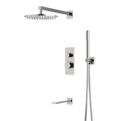Otella Thermostatic Shower Trim Kit with Hand Shower, Tub Filler - Brushed Nickel / Linear thumbnail 1