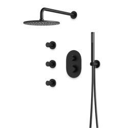 Opera Thermostatic Shower Trim Kit with Hand Shower, Body Jets - Matte Black / Wide thumbnail 1