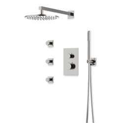 Otella Thermostatic Shower Trim Kit with Hand Shower, Body Jets - Brushed Nickel / Wide thumbnail 1
