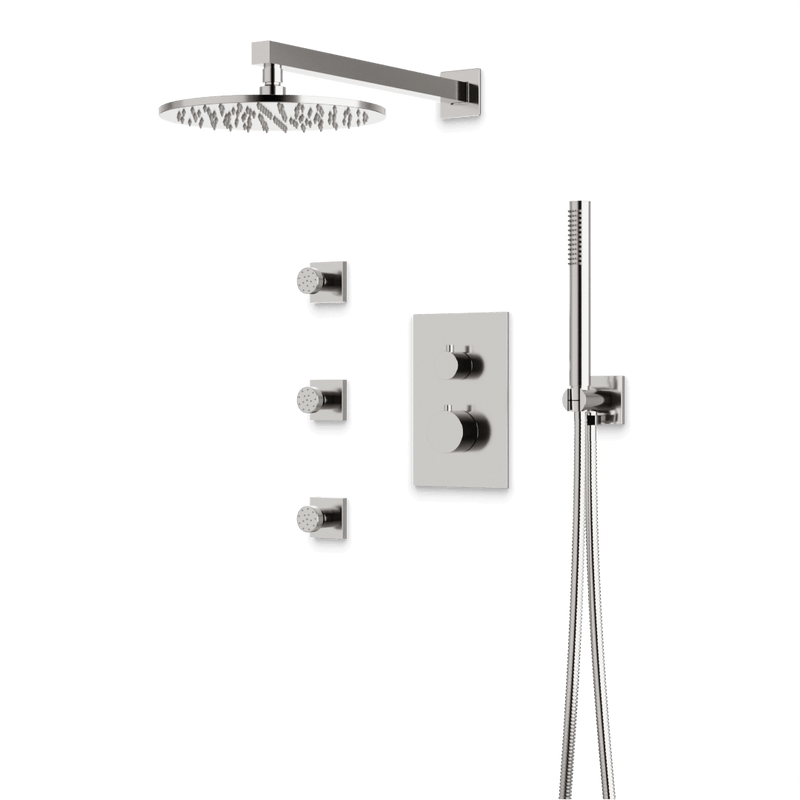 Otella Thermostatic Shower Trim Kit with Hand Shower, Body Jets - Brushed Nickel / Wide image 1