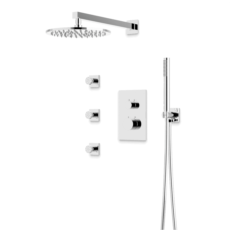 Otella Thermostatic Shower Trim Kit with Hand Shower, Body Jets - Chrome / Wide image 1
