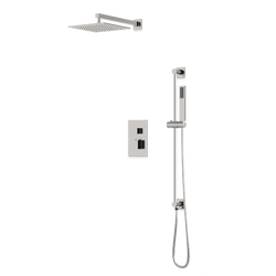 PS135 - Milan Shower Set with Slide Bar Wall Mount Shower Head Square Artos US Brushed Nickel 