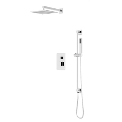 PS135 - Milan Shower Set with Slide Bar Wall Mount Shower Head Square Artos US Chrome 