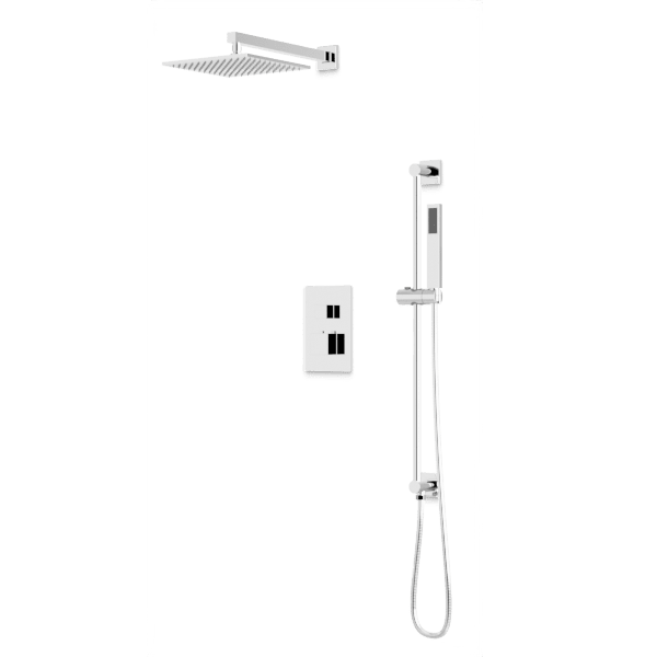 PS135 - Milan Shower Set with Slide Bar Wall Mount Shower Head Square Artos US Chrome 