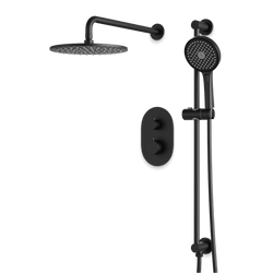 Opera Thermostatic Shower Trim Kit with Hand Shower on Slide Bar - Matte Black / Wide thumbnail 1
