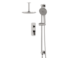 Harmony Thermostatic Shower Trim Kit with Hand Shower on Slide Bar - Brushed Nickel / 10" (standard) / Ceiling Mount thumbnail 1