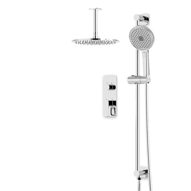 Harmony Thermostatic Shower Trim Kit with Hand Shower on Slide Bar - Chrome / 10" (standard) / Ceiling Mount image 1