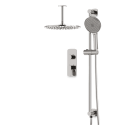 Harmony Thermostatic Shower Trim Kit with Hand Shower on Slide Bar - Brushed Nickel / 12" / Ceiling Mount thumbnail 1