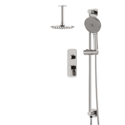 Harmony Thermostatic Shower Trim Kit with Hand Shower on Slide Bar - Brushed Nickel / 8" / Ceiling Mount thumbnail 1