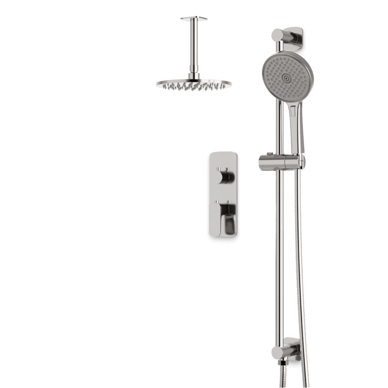 Harmony Thermostatic Shower Trim Kit with Hand Shower on Slide Bar - Brushed Nickel / 8" / Ceiling Mount image 1