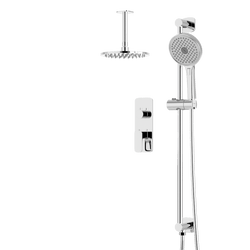 Harmony Thermostatic Shower Trim Kit with Hand Shower on Slide Bar - Chrome / 8" / Ceiling Mount thumbnail 1