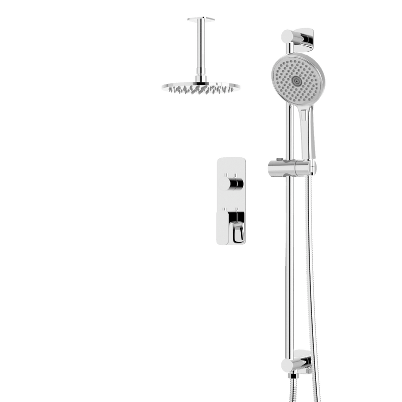 Harmony Thermostatic Shower Trim Kit with Hand Shower on Slide Bar - Chrome / 8" / Ceiling Mount image 1